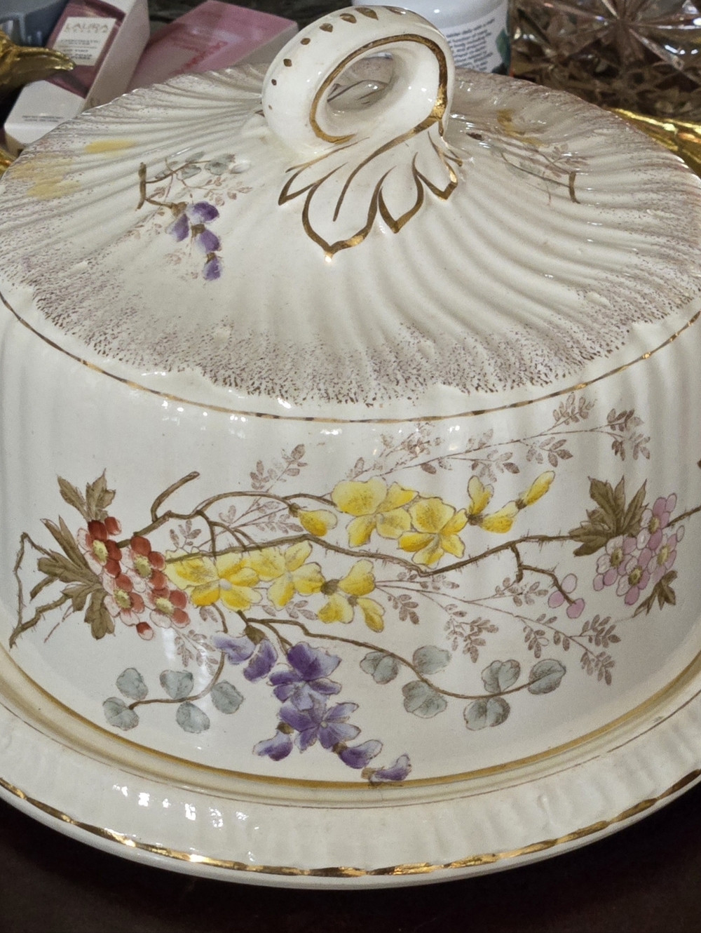 Mother's Day Gift Royal Bonn 1885-1920 Floral Cheese Dish Hosting Hospitality
